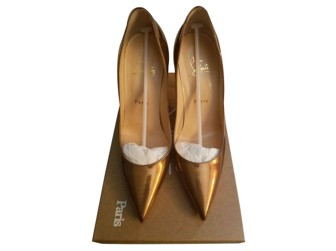 Christian Louboutin pigalle follies Golden Patent leather  ref.113892