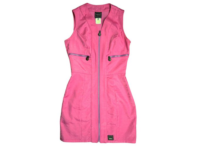 Versace Kleider Pink Polyester  ref.113899