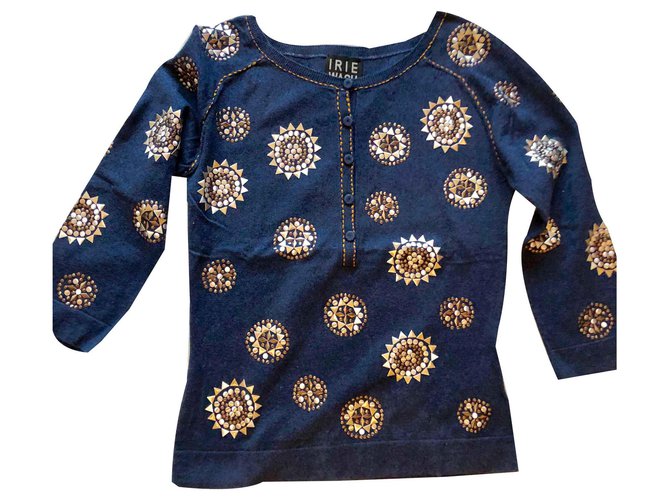 Irié Cotton sweater Blue  ref.113903