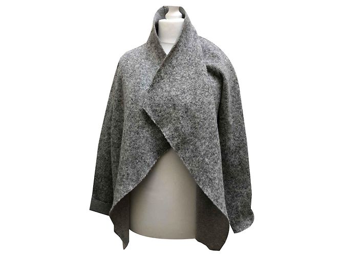 Majestic MAJESTOSO FILATURES PARIS CINZA CASACO DE COA REVESTIMENTO CARDIGAN