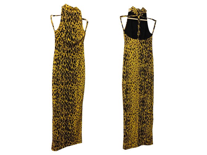 Versace Robe longue imprimée léopard Imprimé léopard  ref.113930