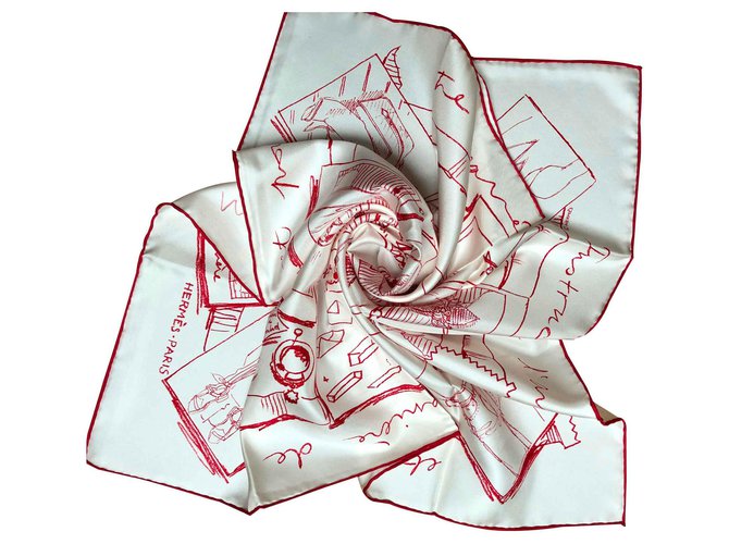INSTRUCTIONS ON THE ART AND HOW TO GET YOUR SQUARE HERMÈS Eggshell Silk  ref.113932
