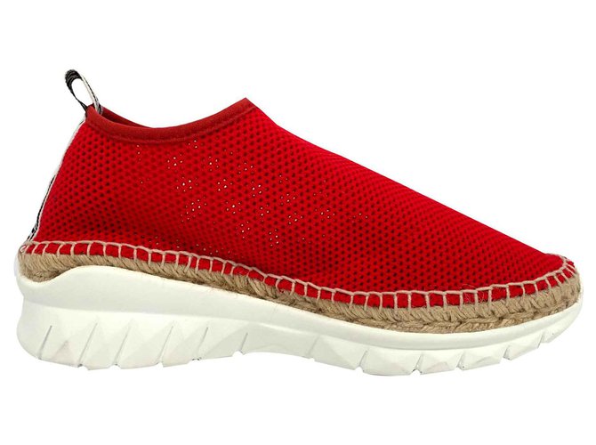 Kenzo Red mesh sneakers Dark red Synthetic  ref.113951
