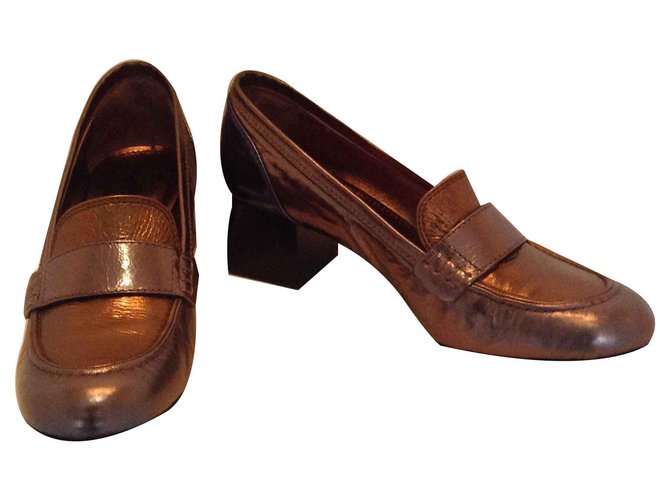 Zapatos de tacón con bloque metálico LANVIN Cuero  ref.113954