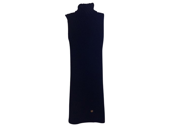 GUCCI black sleeveness sweater-dress Wool  ref.113987