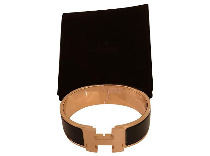 Pulsera Hermès GM Click Negro Dorado