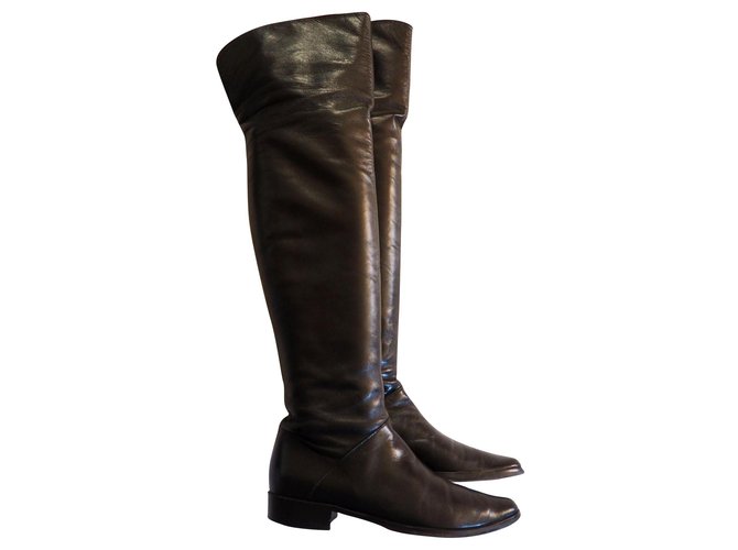 Autre Marque Beautiful Paolo Biondini thigh boots Black Leather  ref.114021
