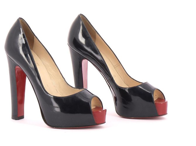 Christian Louboutin Pumps Navy blue Patent leather  ref.114140
