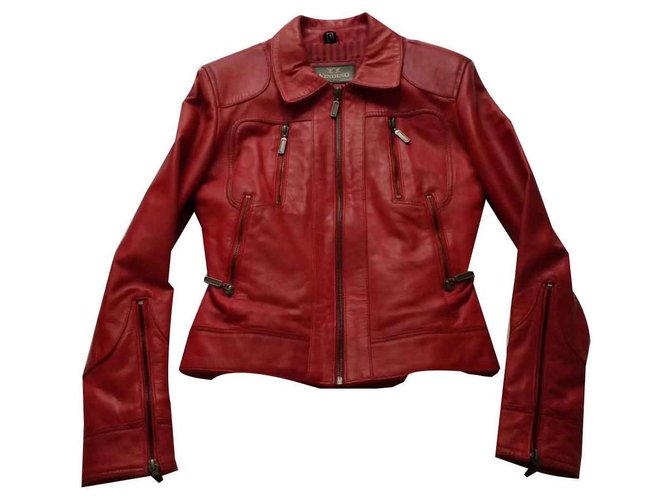 Autre Marque Biker jackets Red Leather  ref.114344