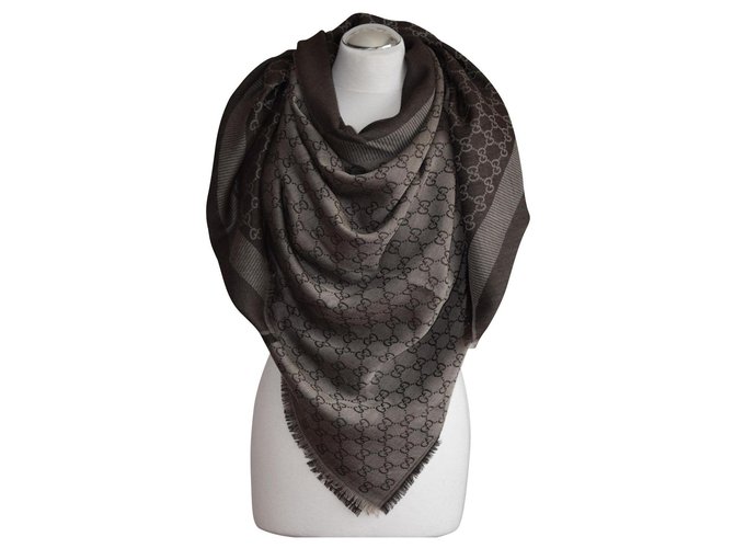 guccissima scarf Gucci new. color brown Silk Wool  ref.114436