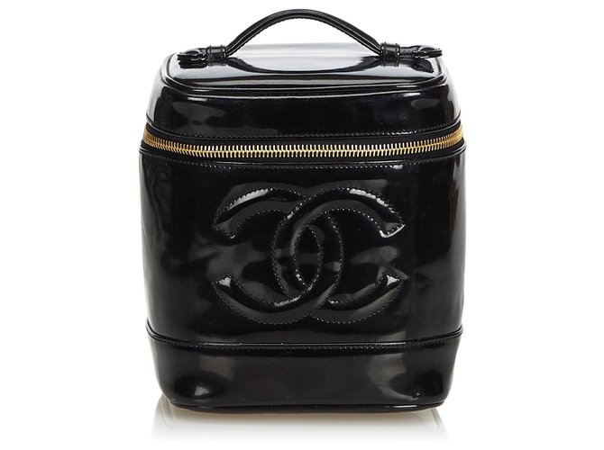 Chanel Patent Leather CC Vanity Bag Black  ref.114576