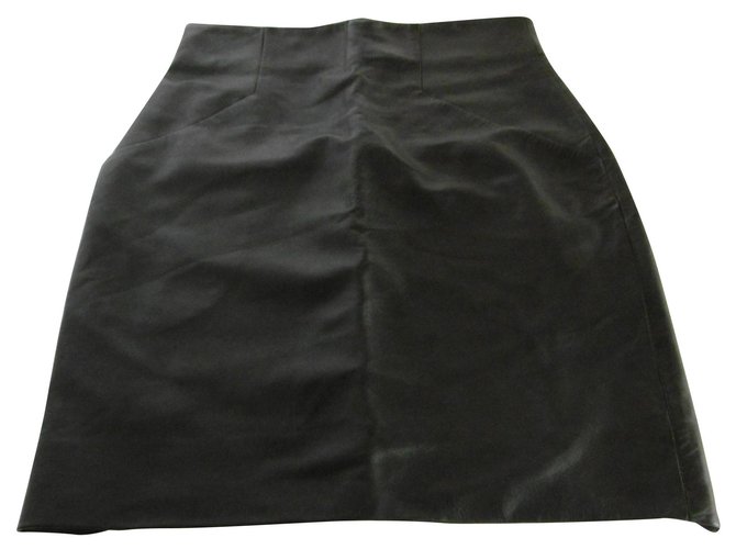 Acne Jeans Lambskin Leather Skirt Black  ref.114595