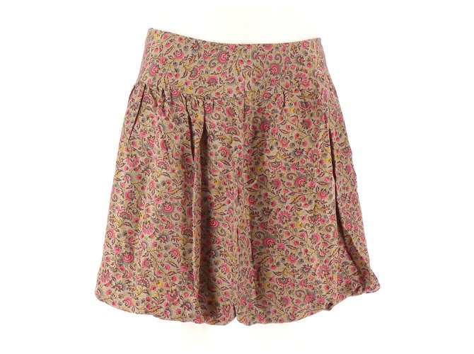 Comptoir Des Cotonniers Skirt suit Brown Silk  ref.114650