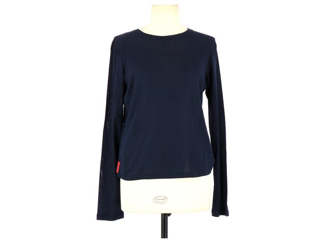 Prada T-shirt Navy blue Cotton  ref.114783