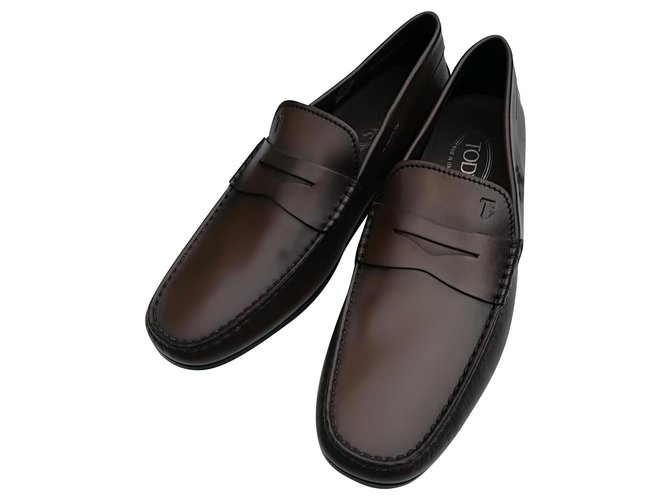 Tod's Moccasin Dark brown Leather  ref.114788