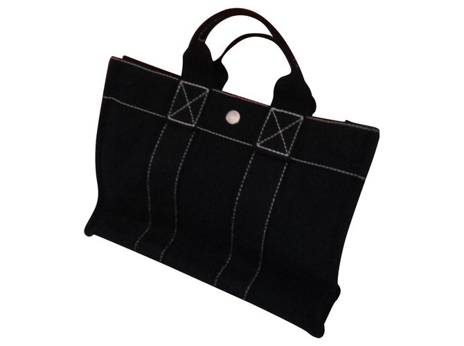 Hermès BAG HERMES MODEL TOTO PM Black Cloth  ref.114800