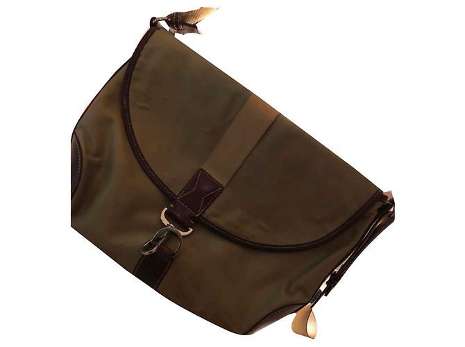 Borsa messenger Lancel beige in tela e pelle