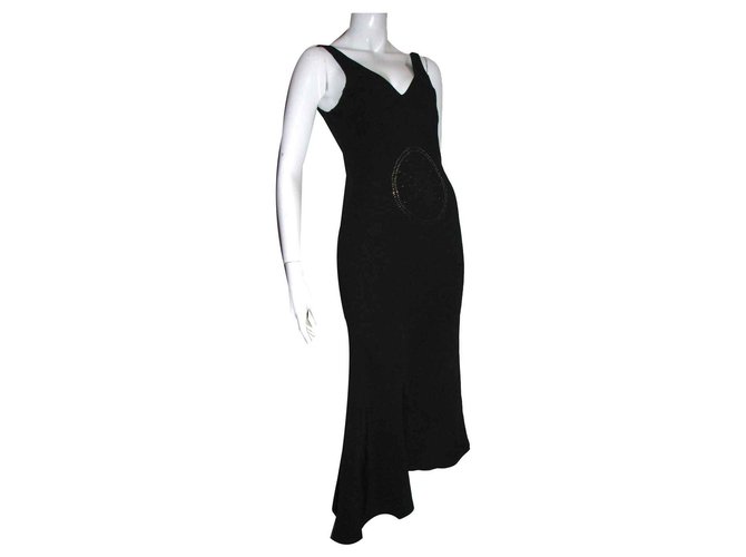Joseph Asymmetric evening dress Black Silvery Viscose Acetate  ref.114826