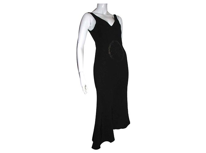 Joseph Asymmetrisches Abendkleid Schwarz Silber
