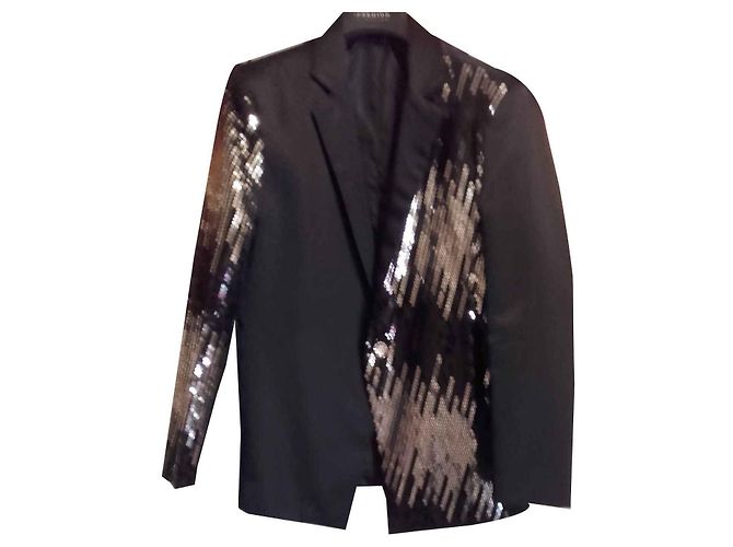 Autre Marque HERRENJACKEN IN SCHWARZEM SATIN UND PILLAGE