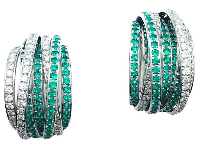 de Grisogono Dagli orecchini Grisogono, modello "Allegra", smeraldi e diamanti.