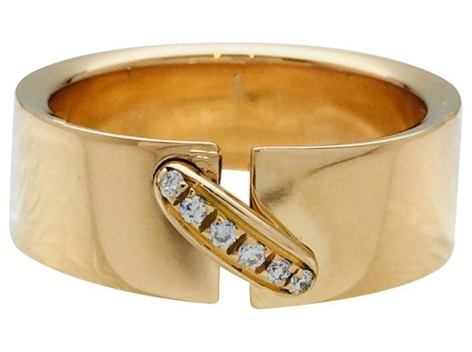 Anello Chaumet "Link", Oro giallo e diamanti. Oro bianco  ref.114883