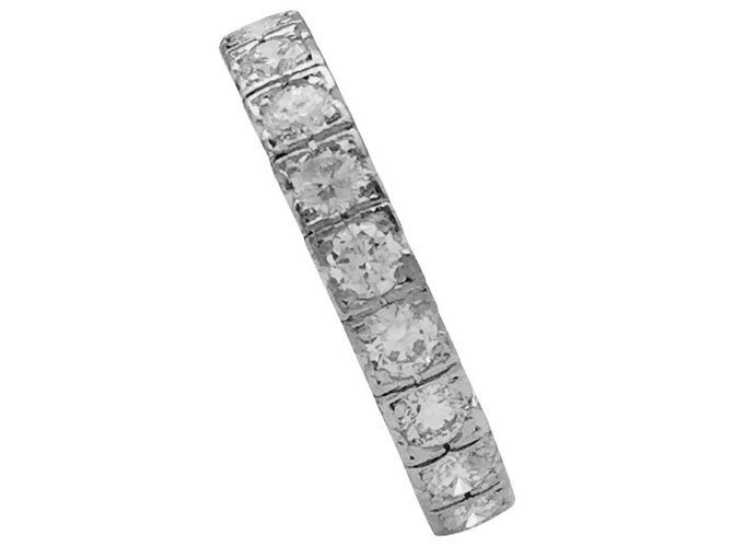 inconnue Platinum and Diamond Complete Tower Wedding Band.  ref.114887