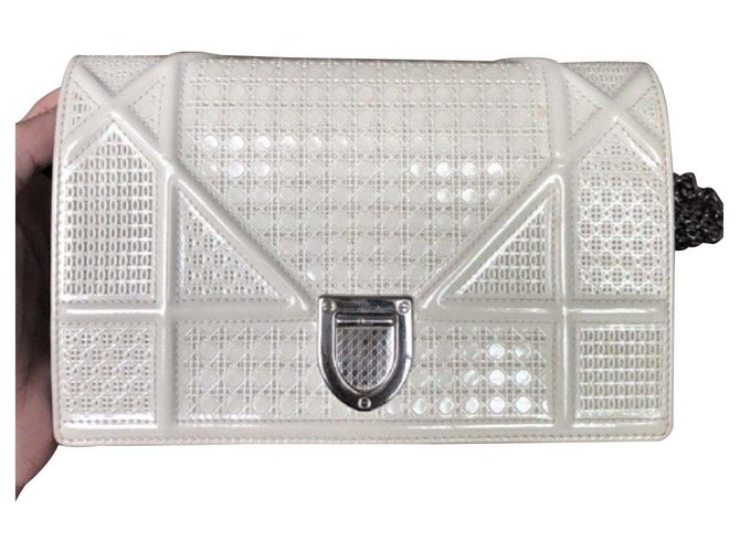 Diorama Bag In White Patent Leather Diorama Bag In White Patent Leather