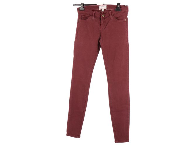Current Elliott Jeans Dark red Cotton  ref.114942