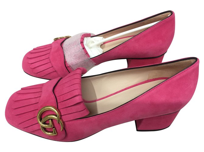 Gucci Marmont gucci Heels Suede Pink 