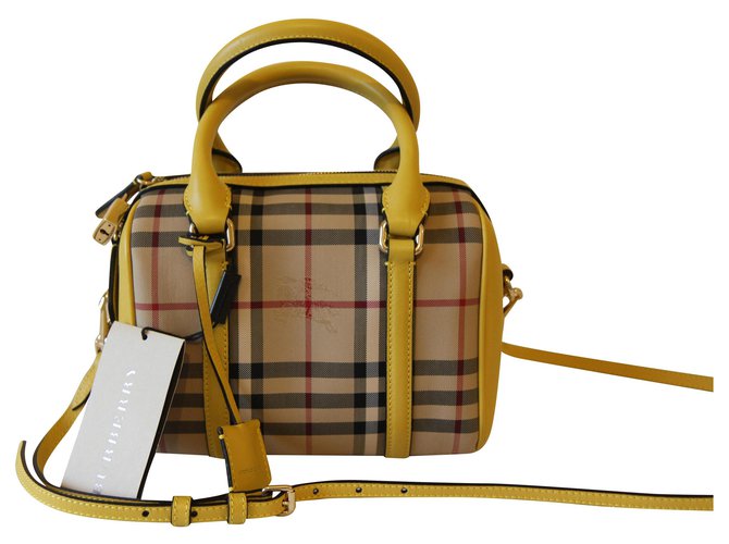 Burberry Horseferry Small Alchester Yellow Leather  ref.114956