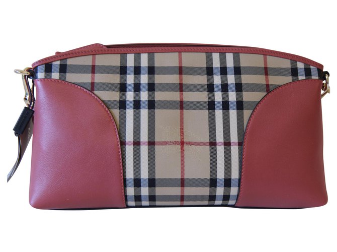 Burberry Petit Chichester Horseferry Cuir Pêche  ref.114958