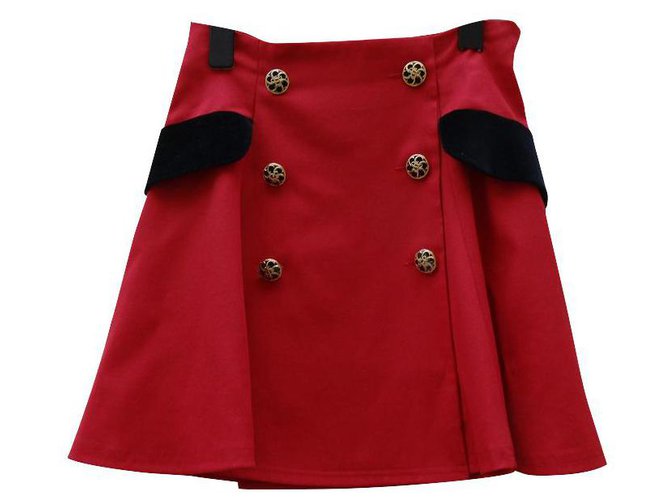 Moschino Cheap And Chic Skirts Black Red Wool  ref.114963