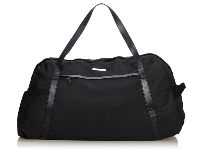 Gucci Nylon Travel Bag Black Leather Cloth  ref.115013