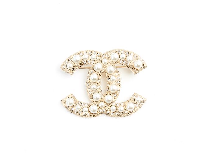 Chanel CC DIAMANTI E PERLE D'oro Metallo
