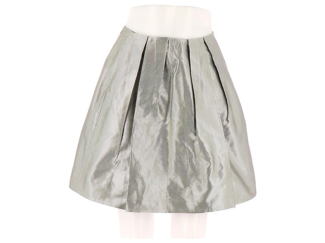 Tara Jarmon Skirt suit Grey Triacetate  ref.115169