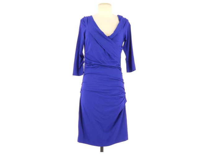 Diane Von Furstenberg Vestido Azul Viscosa  ref.115180