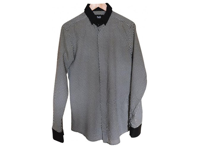 D&G Triangular pattern shirt Black White 