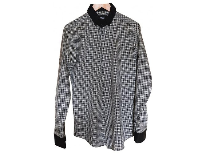 D&G Triangular pattern shirt Black White Cotton  ref.115237