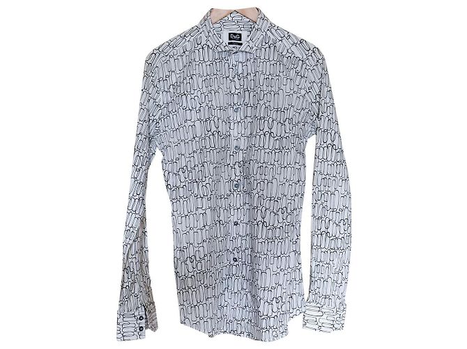 D&G Camicia D & G con disegni arrotondati Bianco