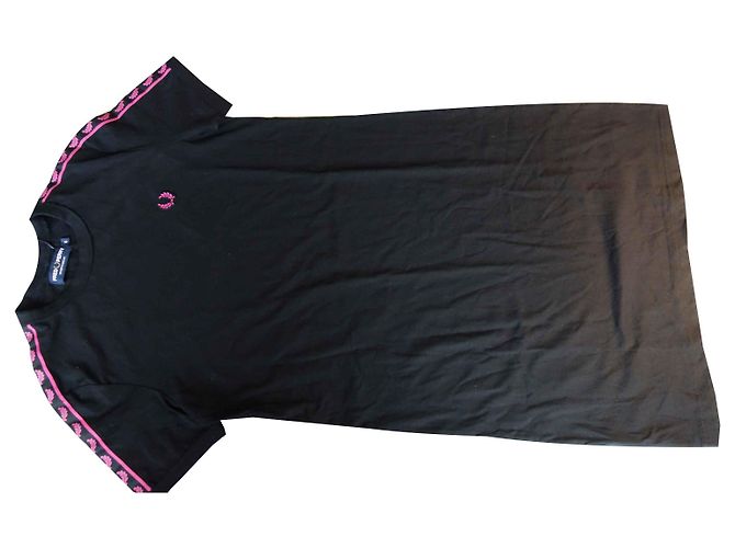 Fred Perry Vestido de la camiseta ringer con cinta Negro