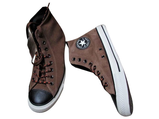 Converse Sneakers Dark brown Leather  ref.115306