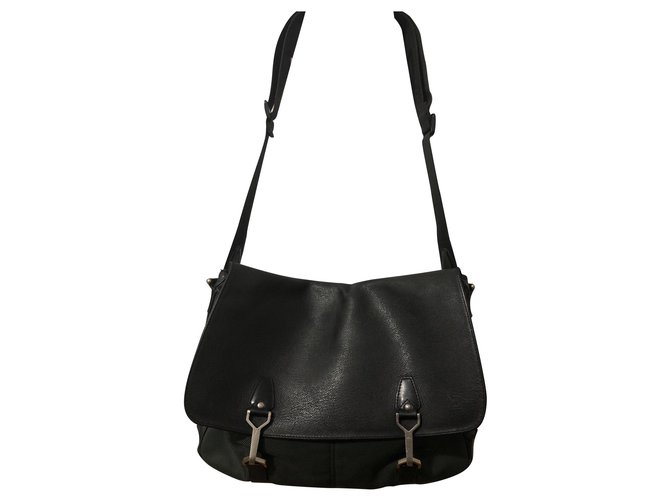 Louis Vuitton Shoulder bag Dersou Black Khaki Leather  ref.115349