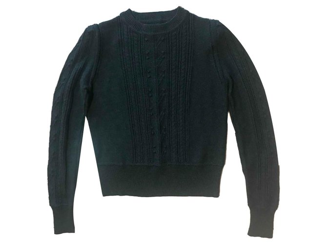 Isabel Marant Knitwear Black Khaki Cotton Wool  ref.115467