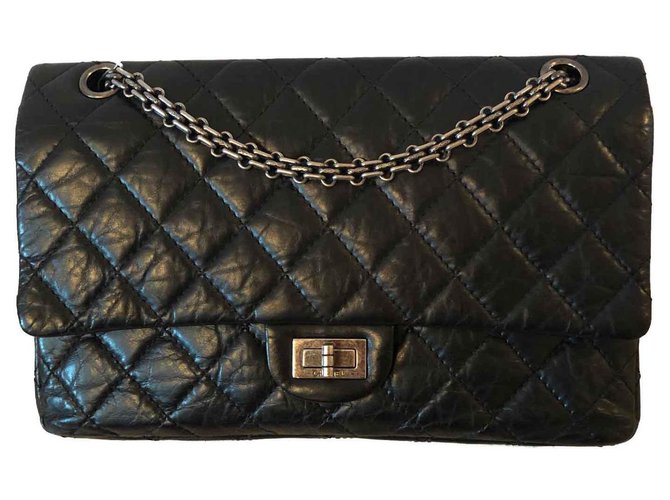 Chanel Reissue 2.55 Black Leather  ref.115498