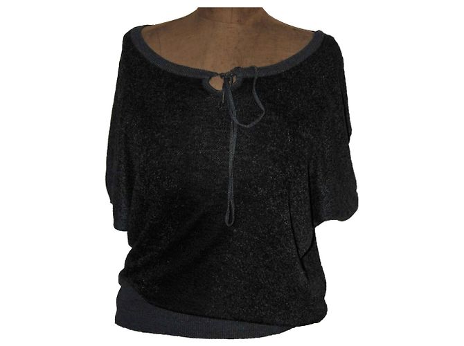 Diesel ärmelloser weiter Pullover schwarz dunkelgrau Anthrazitgrau
