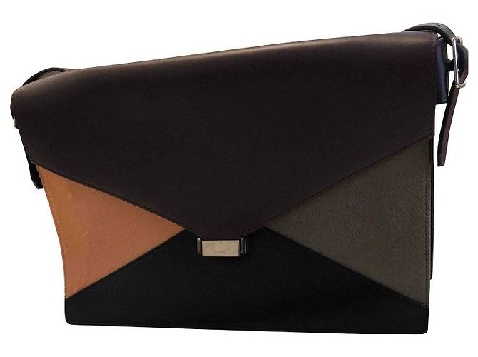 Céline Diamond Courchesne Handtasche aus Leder und Wildleder Mehrfarben