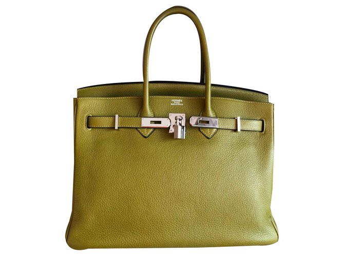 Hermès Birkin 35 Olive green Leather  ref.115610