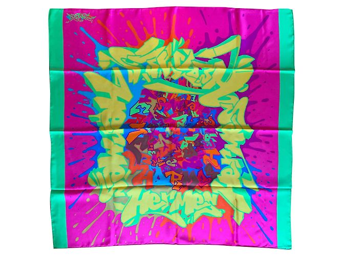 Hermès Graffiti Kongo Multicolore Seta