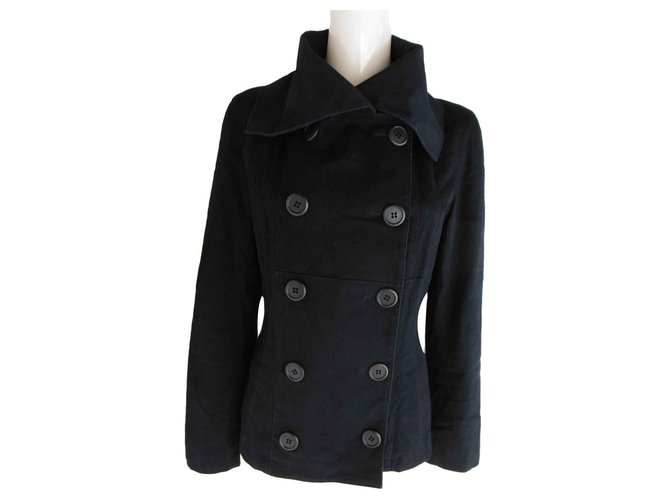 Autre Marque Atsuro Tayama  lined Breasted Jacket Black Cotton Polyurethane  ref.115621